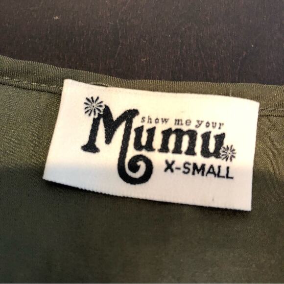 Show Me Your Mumu Peta-Boo army green cold shoulder tunic top Extra Small XS - Picture 7 of 15